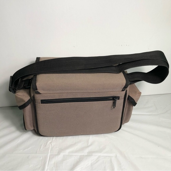 Vtg Optex Canvas Camera Bag Beige/black - Picture 3 of 11